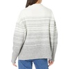 image:imageCable Stitch Womens Mock Neck Cozy Sweater  Oversized Soft Long Sleeve Drop Shoulder High Low Hem Slouchy Pullover Top Medium IvoryGrey