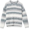 image:imageCable Stitch Womens Ombre SpaceDyed Crewneck Sweater  Long Sleeve Color Block Rainbow Striped Pullover Top Medium Black Ombre