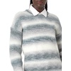 image:imageCable Stitch Womens Ombre SpaceDyed Crewneck Sweater  Long Sleeve Color Block Rainbow Striped Pullover Top Medium Black Ombre