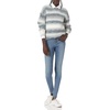 image:imageCable Stitch Womens Ombre SpaceDyed Crewneck Sweater  Long Sleeve Color Block Rainbow Striped Pullover Top Medium Black Ombre