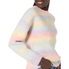 image:imageCable Stitch Womens Ombre SpaceDyed Crewneck Sweater  Long Sleeve Color Block Rainbow Striped Pullover Top Medium Rainbow Ombre