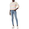 image:imageCable Stitch Womens Ombre SpaceDyed Crewneck Sweater  Long Sleeve Color Block Rainbow Striped Pullover Top Medium Rainbow Ombre