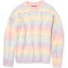 image:imageCable Stitch Womens Ombre SpaceDyed Crewneck Sweater  Long Sleeve Color Block Rainbow Striped Pullover Top Medium Rainbow Ombre