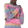 image:imageCable Stitch Womens Ombre SpaceDyed Crewneck Sweater  Long Sleeve Color Block Rainbow Striped Pullover Top Medium Twilight Ombre
