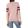 image:imageCable Stitch Womens Zig Zag Chevron Crewneck Pullover Sweater  Long Sleeve Lightweight Striped Color Blocked Knit Top Medium Pink