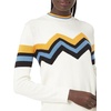 image:imageCable Stitch Womens Zig Zag Chevron Crewneck Pullover Sweater  Long Sleeve Lightweight Striped Color Blocked Knit Top Medium White