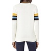 image:imageCable Stitch Womens Zig Zag Chevron Crewneck Pullover Sweater  Long Sleeve Lightweight Striped Color Blocked Knit Top Medium White