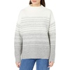 image:imageCable Stitch Womens Mock Neck Cozy Sweater  Oversized Soft Long Sleeve Drop Shoulder High Low Hem Slouchy Pullover Top Medium IvoryGrey
