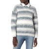 image:imageCable Stitch Womens Ombre SpaceDyed Crewneck Sweater  Long Sleeve Color Block Rainbow Striped Pullover Top Medium Black Ombre
