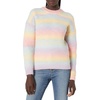 image:imageCable Stitch Womens Ombre SpaceDyed Crewneck Sweater  Long Sleeve Color Block Rainbow Striped Pullover Top Medium Rainbow Ombre
