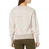 image:imageCable Stitch Womens Animal Jacquard Blouson Sleeve Sweater  Crewneck Long Sleeve Soft Cotton Pattern Pullover Top Small TaupeWhite