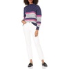 image:imageCable Stitch Womens Chunky Variegated Stripe Sweater  Mock Neck Long Sleeve Color Block Pullover Top XLarge MultiNavy