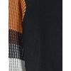 image:imageCable Stitch Womens ContrastSleeve Cotton Sweater  Crewneck Long Sleeve Knitted Pullover Top Large Black