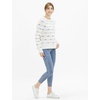 image:imageCable Stitch Womens Dotted Stripe Sweater  Crewneck Long Sleeve Knitted Pullover Top Large MultiWhite