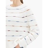 image:imageCable Stitch Womens Dotted Stripe Sweater  Crewneck Long Sleeve Knitted Pullover Top Large MultiWhite