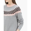 image:imageCable Stitch Womens Fair Isle Sweater  Classic Vintage Jacquard Long Sleeve Crewneck Pullover Top Heather Grey Small