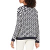 image:imageCable Stitch Womens Geometric Jacquard Pattern Sweater  VNeck Long Sleeve Novelty Pullover Top XLarge NavyWhite