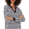 image:imageCable Stitch Womens Geometric Jacquard Pattern Sweater  VNeck Long Sleeve Novelty Pullover Top XLarge NavyWhite