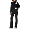 image:imageCable Stitch Womens Intarsia Sweater  Star Lightning Bolt Heart Graphics Long Sleeve Crewneck Pullover Top BlackWhite Star XLarge