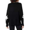 image:imageCable Stitch Womens Intarsia Sweater  Star Lightning Bolt Heart Graphics Long Sleeve Crewneck Pullover Top BlackWhite Star XLarge