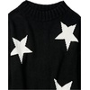 image:imageCable Stitch Womens Intarsia Sweater  Star Lightning Bolt Heart Graphics Long Sleeve Crewneck Pullover Top BlackWhite Star XLarge