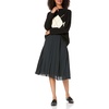image:imageCable Stitch Womens Oversized Argyle Intarsia Sweater  Mock Neck Long Sleeve Drop Shoulder Pullover Knit Top Small Black