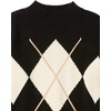 image:imageCable Stitch Womens Oversized Argyle Intarsia Sweater  Mock Neck Long Sleeve Drop Shoulder Pullover Knit Top Small Black