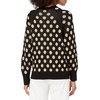 image:imageCable Stitch Womens Polka DotCheckered Pattern Sweater  Raglan Long Sleeve Crewneck Pullover Top Small BlackCaramel