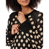 image:imageCable Stitch Womens Polka DotCheckered Pattern Sweater  Raglan Long Sleeve Crewneck Pullover Top Small BlackCaramel
