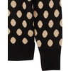 image:imageCable Stitch Womens Polka DotCheckered Pattern Sweater  Raglan Long Sleeve Crewneck Pullover Top Small BlackCaramel