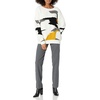 image:imageCable Stitch Womens Vintage Intarsia Pullover Sweater  Crewneck Long Sleeve Geometric Pattern Top Small MultiCream