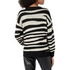 image:imageCable Stitch Womens Zebra Print Jacquard Sweater  Crewneck Long Sleeve Drop Shoulder Soft Boxy Pattern Pullover Top Medium BlackTaupe