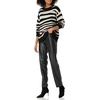 image:imageCable Stitch Womens Zebra Print Jacquard Sweater  Crewneck Long Sleeve Drop Shoulder Soft Boxy Pattern Pullover Top Medium BlackTaupe