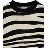 image:imageCable Stitch Womens Zebra Print Jacquard Sweater  Crewneck Long Sleeve Drop Shoulder Soft Boxy Pattern Pullover Top Medium BlackTaupe