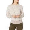 image:imageCable Stitch Womens Animal Jacquard Blouson Sleeve Sweater  Crewneck Long Sleeve Soft Cotton Pattern Pullover Top Small TaupeWhite