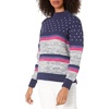 image:imageCable Stitch Womens Chunky Variegated Stripe Sweater  Mock Neck Long Sleeve Color Block Pullover Top XLarge MultiNavy