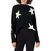 image:imageCable Stitch Womens Intarsia Sweater  Star Lightning Bolt Heart Graphics Long Sleeve Crewneck Pullover Top BlackWhite Star XLarge