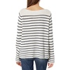 image:imageCable Stitch Womens Boat Neck Striped Sweater  Long Sleeve Lightweight Textured Soft Pullover Top XSmall Winter WhiteNavy
