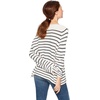 image:imageCable Stitch Womens Boat Neck Striped Sweater  Long Sleeve Lightweight Textured Soft Pullover Top XSmall Winter WhiteNavy