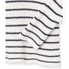 image:imageCable Stitch Womens Boat Neck Striped Sweater  Long Sleeve Lightweight Textured Soft Pullover Top XSmall Winter WhiteNavy