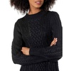 image:imageCable Stitch Womens Cable Knit Dress  Crewneck Long Sleeve Chunky ALine Flare Sweater Dress Medium Black