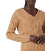 image:imageCable Stitch Womens Cable Knit VNeck Pullover Sweater  Long Sleeve Loose Fit Top Medium Camel