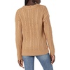 image:imageCable Stitch Womens Cable Knit VNeck Pullover Sweater  Long Sleeve Loose Fit Top Medium Camel