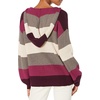 image:imageCable Stitch Womens Colorblock Pullover Hoodie Sweater  Striped Drop Shoulder Long Sleeve RibKnit Hooded Top Medium MultiWine