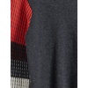 image:imageCable Stitch Womens ContrastSleeve Cotton Sweater  Crewneck Long Sleeve Knitted Pullover Top Small Charcoal