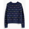 image:imageCable Stitch Womens Dotted Stripe Sweater  Crewneck Long Sleeve Knitted Pullover Top Small MultiNavy