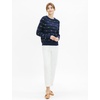 image:imageCable Stitch Womens Dotted Stripe Sweater  Crewneck Long Sleeve Knitted Pullover Top Small MultiNavy