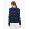 image:imageCable Stitch Womens Dotted Stripe Sweater  Crewneck Long Sleeve Knitted Pullover Top Small MultiNavy