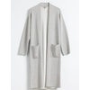 image:imageCable Stitch Womens Double Faced Open Front Cardigan  Contrast Colors Long Sleeve Sweater Coat with Pockets Heather Grey Medium