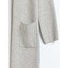 image:imageCable Stitch Womens Double Faced Open Front Cardigan  Contrast Colors Long Sleeve Sweater Coat with Pockets Heather Grey Medium